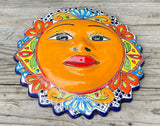 Mexican Wall Hanging Talavera Pottery Sun Face 14" TSL14007