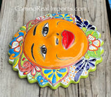 Mexican Wall Hanging Talavera Pottery Sun Face 14" TSL14008