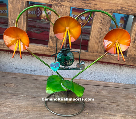 Heart Flower With Frog Yard Or Garden Decor MRFB041