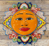 Mexican Wall Hanging Talavera Pottery Sun Face 16.5" TSL165004