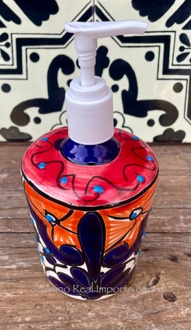 Mexican Talavera Lotion or Soap Dispenser TD002