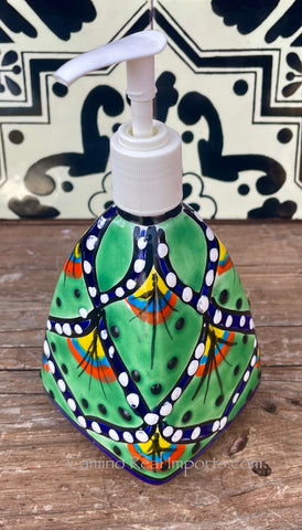 Mexican Talavera Lotion or Soap Dispenser TD016