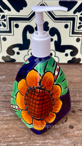 Mexican Talavera Lotion or Soap Dispenser TD018