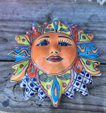 Mexican Wall Hanging Talavera Pottery Sun Face 9 1/2" TSM10010