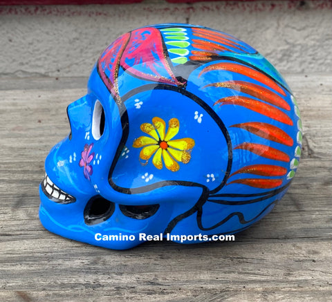 Day Of The Dead Hand Painted Skull MCS017 – Camino Real Imports