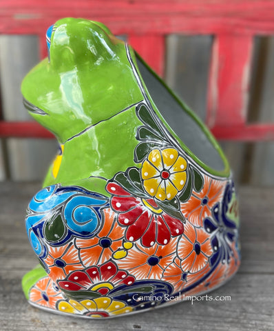 frog planter pots Talavera Frog Planter Flower Pot TFP047 – Camino Real Imports