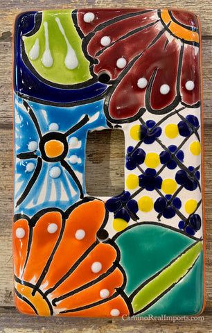 Mexican Talavera Pottery Single Toggle Switch Plate TTSP020