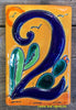 Talavera Tile House Numbers Cactus with Yellow Desert Design