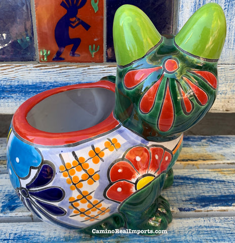 kitty planter pots Talavera Cat Flower Pot Planter TCTP012 – Camino Real Imports
