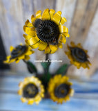 Yard Art Metal 6 Sunflowers Sculpture 20" MSFLWR20001