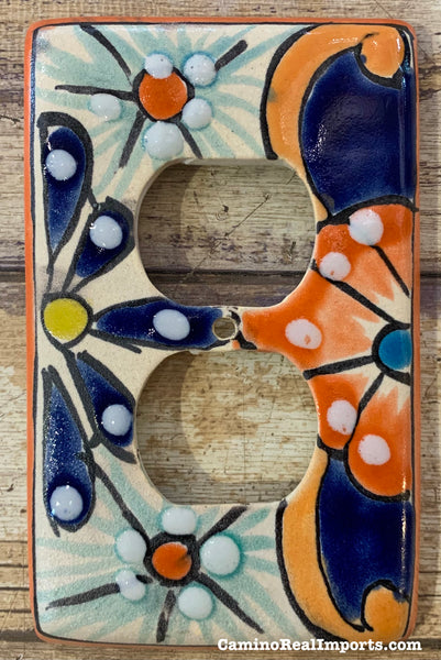MEXICAN TALAVERA POTTERY OUTLET SWITCH PLATE TDSP011