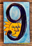 Talavera Tile House Numbers Sun with Moon Design