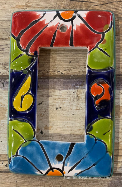 MEXICAN TALAVERA POTTERY ROCKER  SWITCH PLATE TRSP023