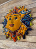 Mexican Wall Hanging Talavera Pottery Sun Face 11" TS110011