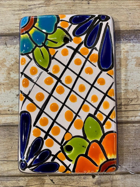 Mexican Talavera Pottery Blank Switch Plate TBSP008