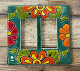 Talavera Pottery Double Rocker Switch Plate TDRSP027