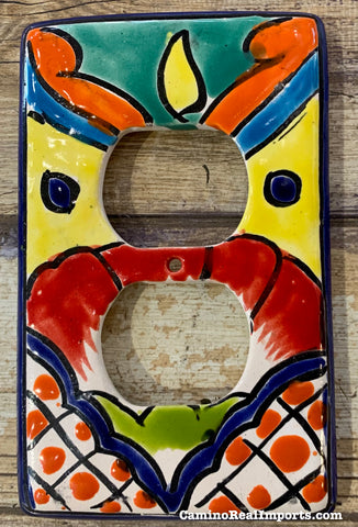 MEXICAN TALAVERA POTTERY OUTLET SWITCH PLATE TDSP014