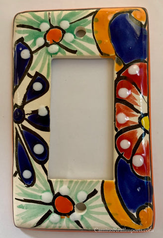 Mexican Talavera Pottery Rocker  Switch Plate TRSP020