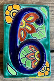 Talavera Tile House Numbers Green Design
