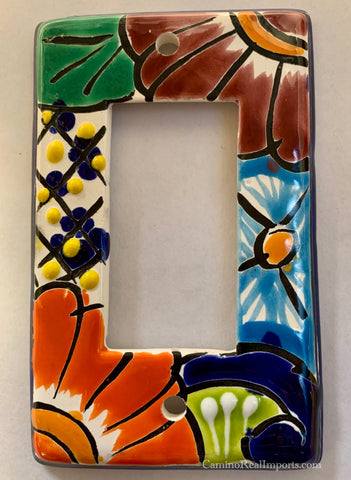 Mexican Talavera Pottery Rocker  Switch Plate TRSP015
