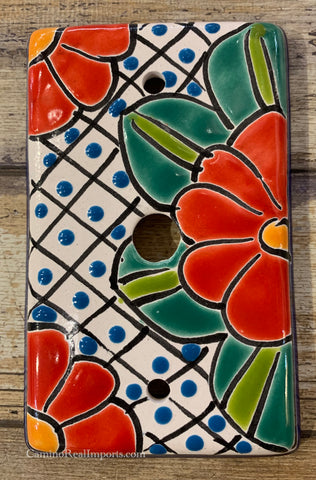 Mexican Talavera Cable Switch Plates TCSP009