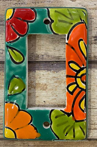 Mexican Talavera Pottery Rocker  Switch Plate TRSP018