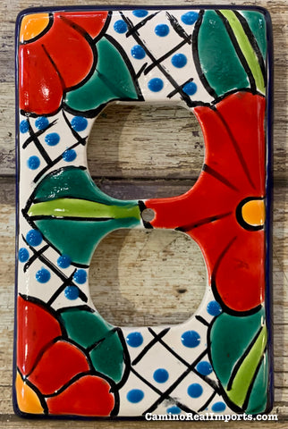 MEXICAN TALAVERA POTTERY OUTLET SWITCH PLATE TDSP015