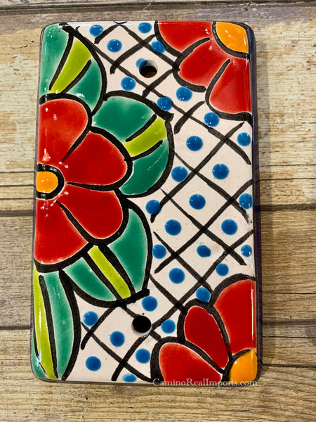 Mexican Talavera Pottery Blank Switch Plate TBSP006