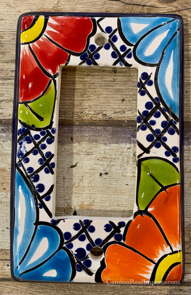 MEXICAN TALAVERA POTTERY ROCKER  SWITCH PLATE TRSP025
