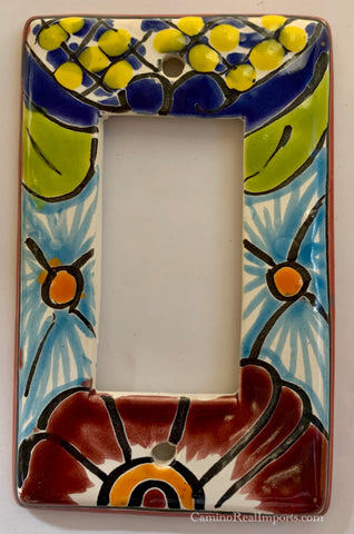 Mexican Talavera Pottery Rocker Switch Plate TRSP021
