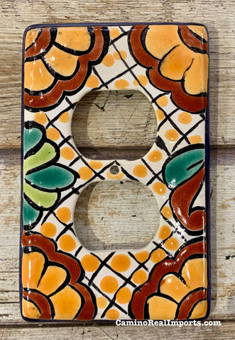 MEXICAN TALAVERA POTTERY OUTLET SWITCH PLATE TDSP021