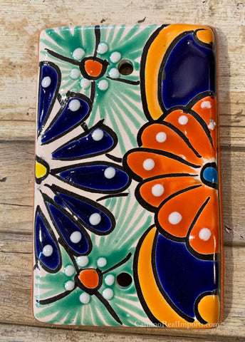 Mexican Talavera Pottery Blank Switch Plate TBSP016