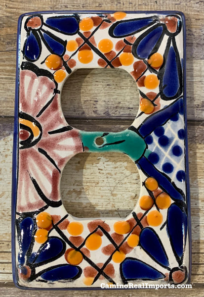 MEXICAN TALAVERA POTTERY OUTLET SWITCH PLATE TDSP009