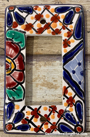 MEXICAN TALAVERA POTTERY ROCKER  SWITCH PLATE TRSP028