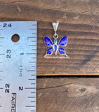 Sterling Silver Butterfly Lapis lazuli and Opal Inlay STSP008