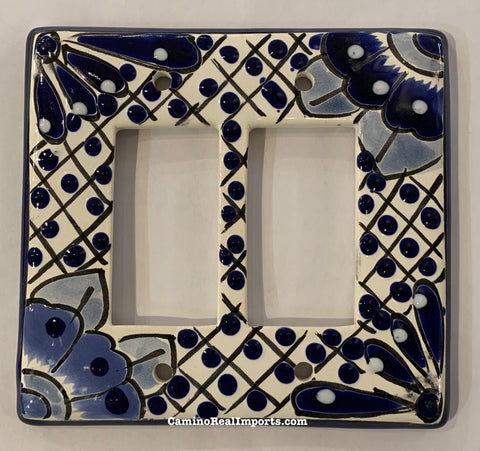 Talavera Pottery Double Rocker Switch Plate TDRSP006