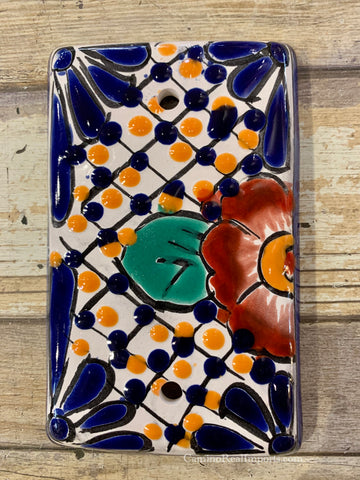 Mexican Talavera Pottery Blank Switch Plate TBSP007