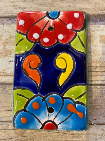 Mexican Talavera Pottery Blank Switch Plate TBSP012
