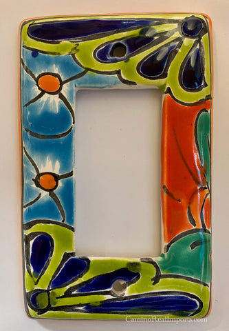 Mexican Talavera Pottery Rocker  Switch Plate TRSP019