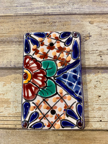 Mexican Talavera Pottery Blank Switch Plate TBSP004