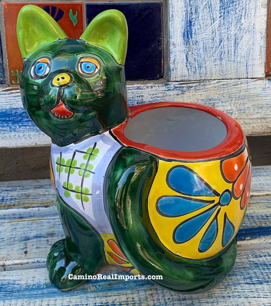 cat pot planter Talavera Cat Flower Pot Planter TCTP012