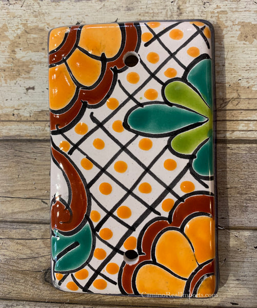 Mexican Talavera Pottery Blank Switch Plate TBSP015