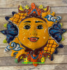 Mexican Wall Hanging Talavera Pottery Sun Face 11" TS110011