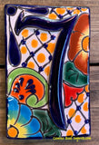 Talavera Tile House Numbers Multi Color Flower Design