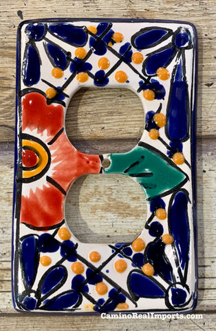 Mexican Talavera Pottery Outlet Switch Plate Tdsp020