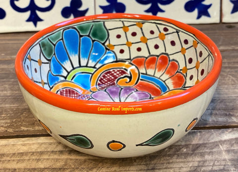 Mexican Talavera Pottery Bowl Plate 5.5" TPB004