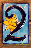 Talavera Tile House Numbers Sun with Moon Design