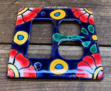 Talavera Pottery Double Switch Plate Toggle and Rocker TROSPDB004