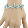 Dragonfly Turquoise and Opal Sterling Silver Link Bracelet TSC064