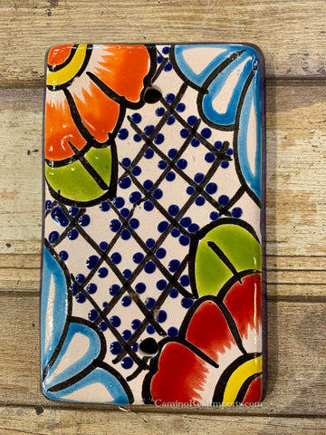 Mexican Talavera Pottery Blank Switch Plate TBSP010